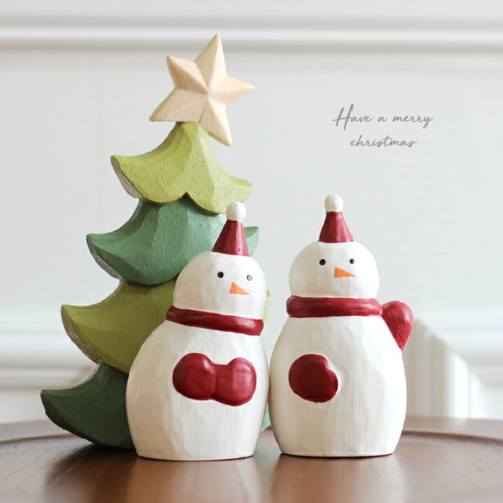 楽天市場】クリスマス置物 3点セット 雪だるま2個＆ツリーS[クリスマス 
