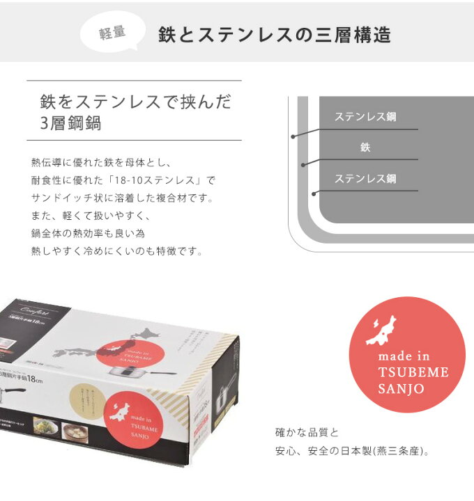 楽天市場】送料無料 鍋 両手鍋 パール金属 コンフォール 3層鋼両手鍋 