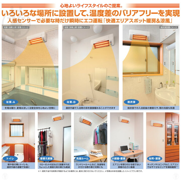 楽天市場】(在庫あり) SDG-1200GSM 高須産業 TSK 涼風暖房機 (脱衣室 