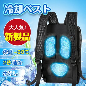 【2026新登場】冷却ベスト 水冷服 ペルチェ素子採用 空調ベスト 瞬間冷却 最新3つ冷却ブレート&最大-28℃冷やす USB給電式 30000mAh大容量バッテリー付き 作業服 空調 服 強弱モード フリーサイズ 軽量 静音稼働 熱中症対策 アウトドア 現場工事 4ヶ月保証（ブラック）