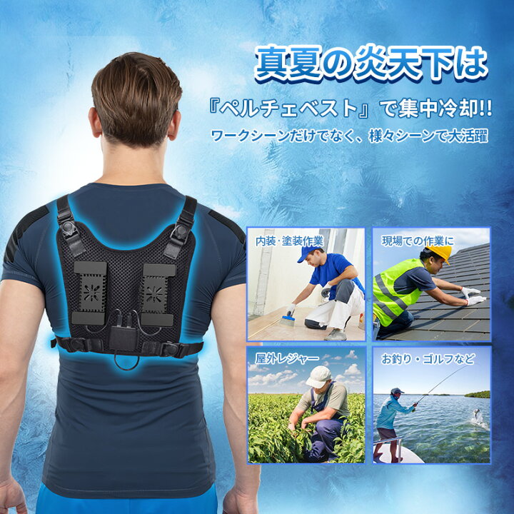 楽天市場】ペルチェベスト 冷却ベスト 空調作業服 10000mAh 大容量 