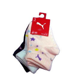 ベビー/女の子☆プーマ靴下/PUMA/3足組ソックス/アンクレット丈/9〜14cm/すべり止め付き♪