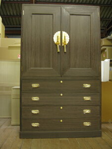 桐たんす桐タンス和モダン 着物 収納 総桐衣装箪笥・時代仕上げ板厚26mm臍組蟻組 製造直売 商品番号3108