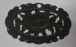 金具DIY飾り金具部品建具引出 小判型牡丹化粧・大・時代色商品番号6167010