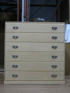 桐たんす桐箪笥桐タンス国産シンプル 着物 収納 総桐深型6段箪笥(レール付)引出し全段にレールが付いているので引き出しの開け閉めがとても楽です。製造直売 商品番号362