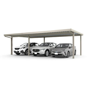 【マラソン対象】LIXIL リクシル カーポートSW 900タイプ 3台用 横2連棟(1台+2台) 30・55-55型 ロング柱25使用 遮光 単体4本柱+2本 横材無し 『 折板 セッパン カーポート 車庫 ガレージ 駐車場 屋根