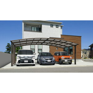 三協アルミ カムフィエーストリプル 3台用 基本タイプ 5072 H23 屋根材:ポリカーボネート板 柱6本 『 カーポート 3台 本体のみ 駐車場 屋根 外構 エクステリア 』