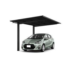 LIXIL リクシル ネスカF 1台用 基本 24-57型 ロング柱 H25 ポリカーボネート屋根使用 ブラックマット 『 カーポート 1台 本体のみ 駐車場 屋根 外構 エクステリア DIY 』 アルミ色