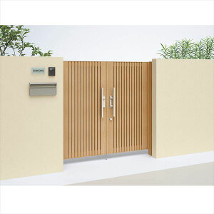 【送料無料】【法人様限定商品 個人宅・現場配送不可】四国化成 アレグリア門扉 TL1型 柱仕様 両開き 1016 木調タイプ『ゲート 部材 ガーデン 住宅 境界 入口 塀 壁 diy おしゃれ 形材 門扉』