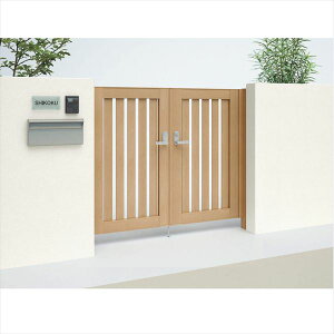 【送料無料】【法人様限定商品 個人宅・現場配送不可】四国化成 アレグリア門扉 1型 柱仕様 両開き 0812 木調タイプ『ゲート 部材 ガーデン 住宅 境界 入口 塀 壁 diy おしゃれ 形材 門扉』 ラ