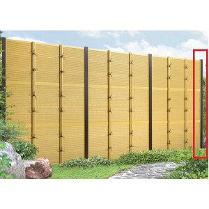 三協アルミ 樹脂竹垣 紗更 「御簾垣」 独立施工タイプ(間仕切支柱タイプ) 端部支柱 2段施工用 (1組) 1818 ダークブラウン(TBD) *受注生産品