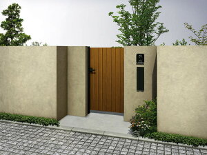 【送料無料】YKKAP ルシアス門扉TM2型 片開き 門柱仕様 07-14 内開き仕様 UME-V-TM2『木調 ゲート 部材 ガーデン 住宅 境界 入口 塀 壁 diy おしゃれ 形材 門扉』 木調カラー(門柱:アルミカラー)