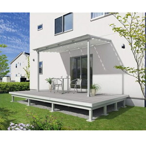 【マラソン対象】【本格的】【組み立て式】三協アルミ 屋外フローリング ラステラ 3.5間×15尺 標準納まり 束柱・固定/ロングタイプ NRD-2115L 『 ウッドデッキ 縁台 縁側 人工木 樹脂 diy キッ