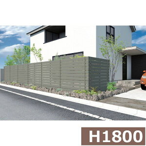 グローベン フェンス プラドワン コミコミセット ジョイントあり仕様 W8000×H1770(11段) 板隙間10mm 『目隠しフェンス 部材 樹脂 DIY』