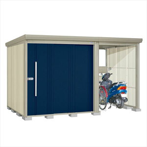 タクボ物置 TP/ストックマンプラスアルファ TP-3719 一般型 標準屋根『駐輪スペース付 屋外用 物置 自転車収納 におすすめ』『追加金額で工事可能』 ディープブルー