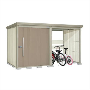 タクボ物置 TP/ストックマンプラスアルファ TP-SZ37R19 多雪型 結露減少屋根『駐輪スペース付 屋外用 物置 自転車収納 におすすめ』『追加金額で工事可能』 カーボンブラウン