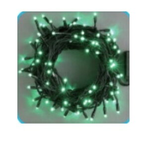 コロナ産業 LEDストレートコード100球(ブラックコード)/連結専用/電源部別売り LRK100G LED色:緑色 『イルミネーションライト』