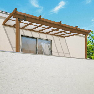 【マラソン対象】【送料無料】三協アルミ 2階設置型テラス ナチュレNU型 1.0間×4尺 壁付け納まり 1500タイプ 関東間 単体 TPUB-6040S ポリカーボネート『木調 2階用 おしゃれ DIY 雨よけ 洗濯干し