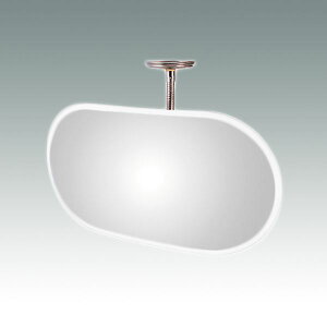 信栄物産 防犯ミラー室内用 フレキシブル 小判 385×760 枠:白 #KA-750W