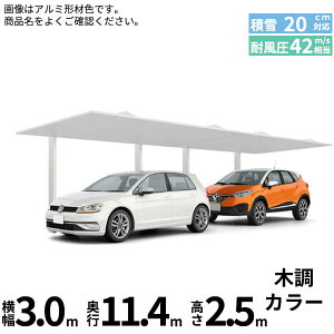 【マラソン対象】LIXIL リクシル カーポートSC 1台用 縦2連棟 ロング柱(H25) 30-57型 『カーポート1台用 アルミ屋根 ガレージ サイクルポート 屋根 おしゃれ diy おすすめ 人気 安い diy 』 木調色