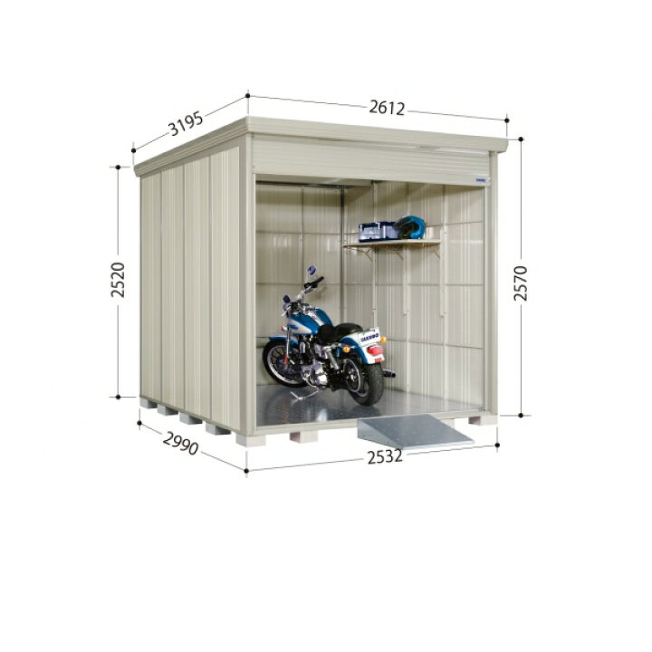 楽天市場】タクボ物置 バイクシャッターマン BS-S2529WH 多雪型 幅 