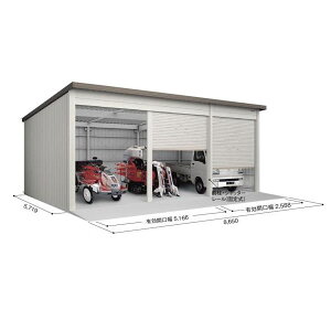 【配送のみ】【基本棟】ヨドコウ ヨド倉庫 基本棟 SOB-8657FHBD 基本棟 標準屋根 『 ガレージ 車庫 シャッター バイク 自動車 自転車 倉庫 床 シャッター 』 ブラウニー