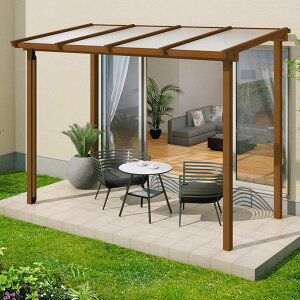 【送料無料】三協アルミ ナチュレ テラスタイプNY型 壁寄せ納まり 標準柱 600タイプ 2.0間×8尺 関東間 単体TPYAA-P-1280 屋根:ポリカーボネート板『木調 1階用 おしゃれ DIY 雨よけ 洗濯干し場 後