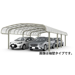 LIXIL リクシル フーゴR 2台用 縦2連棟 36-54型 ロング柱 H25 ポリカーボネート屋根材使用 『 カーポート 4台 本体のみ 駐車場 屋根 外構 エクステリア DIY 』