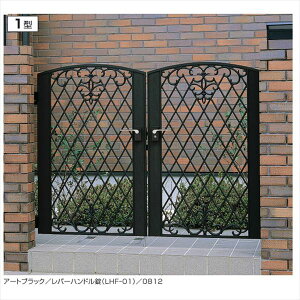 【マラソン対象】【送料無料】三協アルミ 門扉 キャスモア 1型 両開きセット 門柱タイプ 0812 #LHF-01錠仕様『ゲート 部材 ガーデン 住宅 境界 入口 塀 壁 diy おしゃれ 鋳物 洋風 門扉』