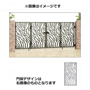 【マラソン対象】【送料無料】三協アルミ 門扉 美流 1型 4枚折りセット 門柱タイプ 0712 メタリックブロンズ(MBR)『ゲート 部材 ガーデン 住宅 境界 入口 塀 壁 diy おしゃれ 鋳物 門扉』 メタ