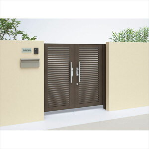 【送料無料】【法人様限定商品 個人宅・現場配送不可】四国化成 アレグリア門扉 TL3型 柱仕様 両開き 1014 木調タイプ『ゲート 部材 ガーデン 住宅 境界 入口 塀 壁 diy おしゃれ 形材 門扉』