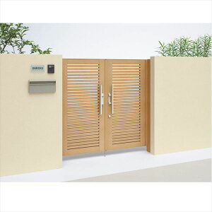 【送料無料】【法人様限定商品 個人宅・現場配送不可】四国化成 アレグリア門扉 TL3型 柱仕様 両開き 1018 木調タイプ『ゲート 部材 ガーデン 住宅 境界 入口 塀 壁 diy おしゃれ 形材 門扉』