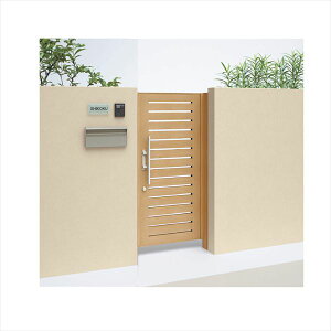 【送料無料】【法人様限定商品 個人宅・現場配送不可】四国化成 アレグリア門扉 TL4型 柱仕様 片開き 1016 木調タイプ『ゲート 部材 ガーデン 住宅 境界 入口 塀 壁 diy おしゃれ 形材 門扉』