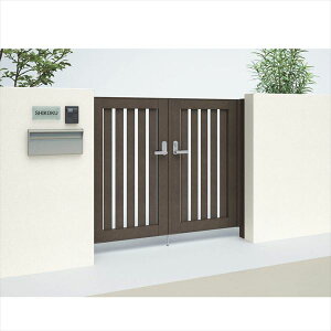 【送料無料】【法人様限定商品 個人宅・現場配送不可】四国化成 アレグリア門扉 1型 柱仕様 両開き 0814 木調タイプ『ゲート 部材 ガーデン 住宅 境界 入口 塀 壁 diy おしゃれ 形材 門扉』 セ