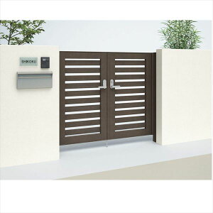 【送料無料】【法人様限定商品 個人宅・現場配送不可】四国化成 アレグリア門扉 3型 柱仕様 両開き 0912 木調タイプ『ゲート 部材 ガーデン 住宅 境界 入口 塀 壁 diy おしゃれ 形材 門扉』 セ