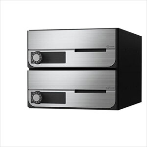 ナスタ 大型郵便物対応 集合住宅用ポスト 前入前出タイプ 静音大型ダイヤル錠 戸数2 KS-MB6202PU-2L 防滴タイプ ステンレスヘアーライン