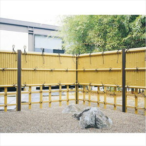 三協アルミ 樹脂竹垣 紗更 「建仁寺垣+四ツ目垣」 独立施工タイプ(間仕切支柱タイプ) 2段施工仕様 フェンス本体 (2枚) 1815 竹柄(TG)