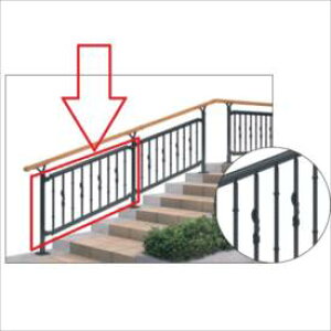 三協アルミ エトランポU1型・U2型用 オプション 鋳物パネル 埋込支柱用・ベースプレート支柱用(傾斜地納まりの場合) H=1000用 1枚入り ブラック