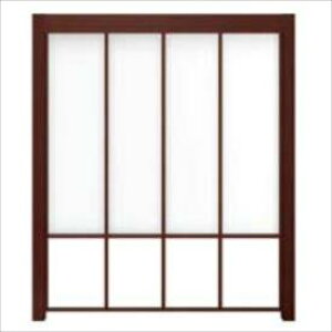 【木目調 目隠し ルーバー】リクシル Gスクリーン 縦長格子タイプ 下段クリアマット パネルなし 基本本体 H24 W20 『アルミフェンス 柵』