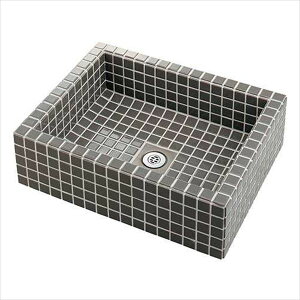 カクダイ 屋外用パン 水栓柱パン (タイル貼り・灰緑) 624-971 『水栓柱・立水栓 水受け(パン)』