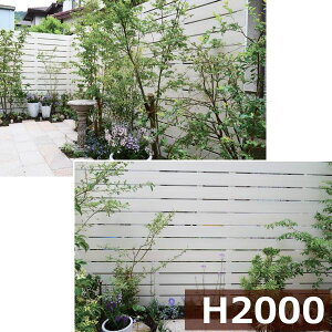 グローベン フェンス プラドワン コミコミセット ジョイントあり仕様 W4000×H1930(12段) 板隙間10mm 『目隠しフェンス 部材 樹脂 DIY』