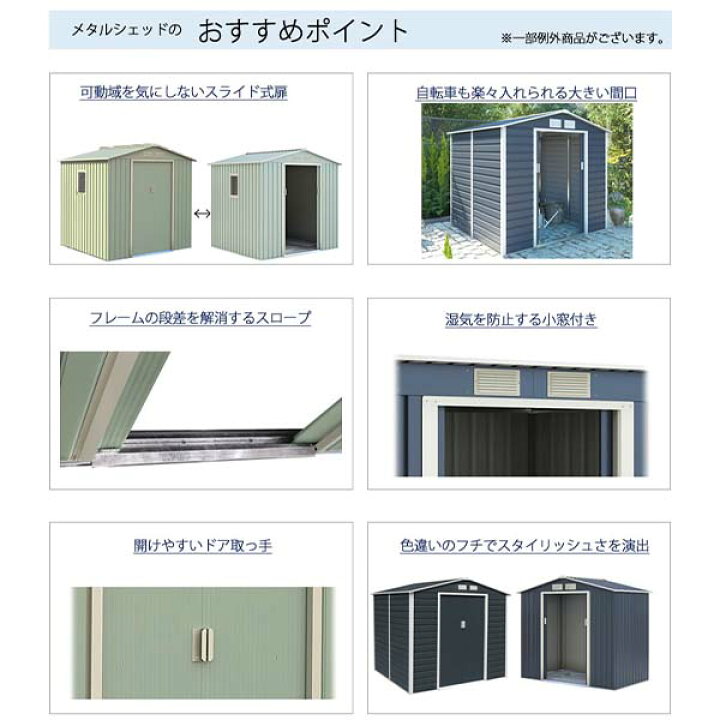 楽天市場】リーベ メタルシェッド 物置小屋 006 ダークグレー&ホワイト 