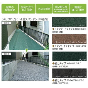 ビーライフエス グリーンビスタ スタンダードタイプ(砂利下仕様) グリーン 1m巾×50m巻 #273317 防草シート