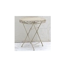 Sスタイル　ブランティーク　アイアンテーブル70　SPL-6628　『ガーデンテーブル』 ホワイト | エクステリアのキロ楽天市場支店