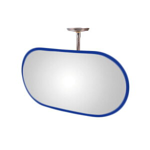 信栄物産 防犯ミラー室内用 フレキシブル 小判 255×505 枠:青 #KA-500BL