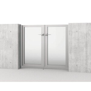 【送料無料】三協アルミ レジリア SP型 0612 両開きセット 門柱タイプ『ゲート 部材 ガーデン 住宅 境界 入口 塀 壁 diy おしゃれ 形材 門扉』