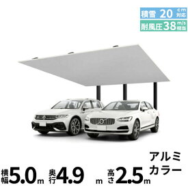 「全国配送可能」 LIXIL リクシル カーポートSC 後方支持 2台用 基本棟 標準柱(H22) 50-48型 『カーポート2台用 アルミ屋根 ガレージ サイクルポート 屋根 おしゃれ diy おすすめ 人気 安い diy 』 アルミ形材色