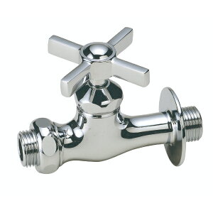 ニッコー 飾り蛇口 補助蛇口 ウェッジクロス N214 『ガーデン 流し台 ニッコーエクステリア』 クロームメッキ