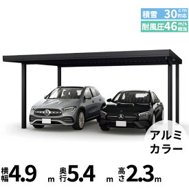 【商品のみ】カーポート 2台用 YKK YKKAP ジーポート Pro 900タイプ 横材なし 明かり取りなし 単体柱4本 55-48 H24『 折板 セッパン カーポート 車庫 ガレージ 駐車場 屋根 diy 』 アルミ色