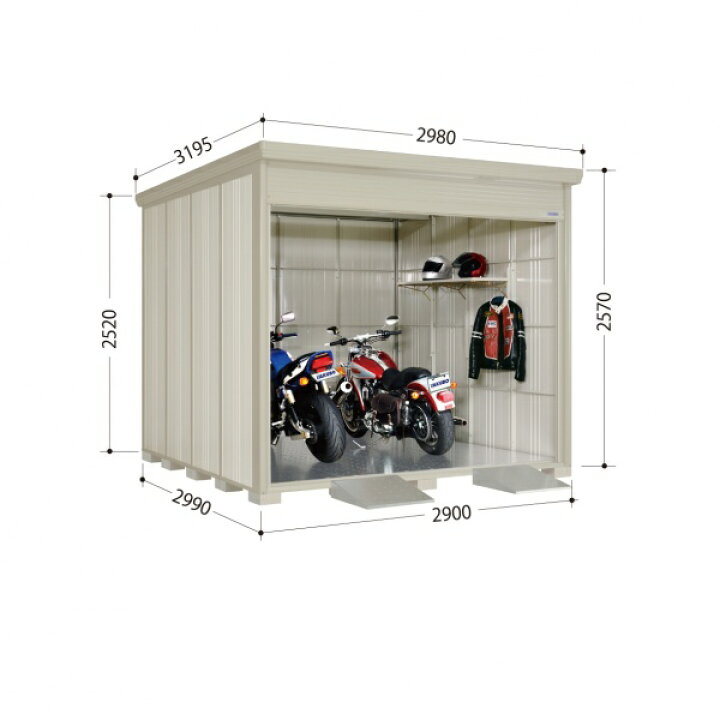 楽天市場】タクボ物置 バイクシャッターマン BS-S2929WH 多雪型 幅 